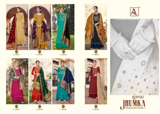 Alok Jhumka Desinger Heavy Pure Zam Cotton Dyed with Exclusive Embroidery Festive Wear Dress Material Collection